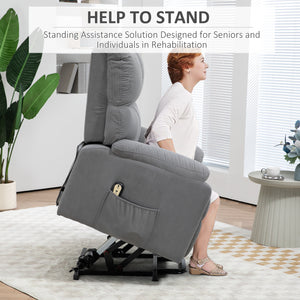 Microfiber Senior Lift Chair with Remote Control, Grey