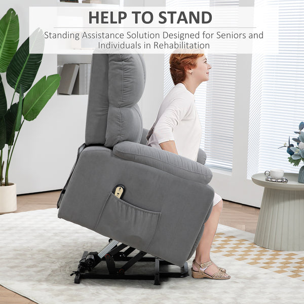 Microfiber Senior Lift Chair with Remote Control, Grey