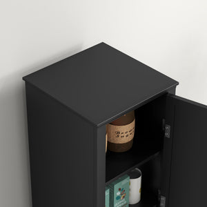 Storage unit with 4 tiered shelves, black