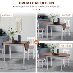 Drop-leaf kitchen table for small spaces, brown