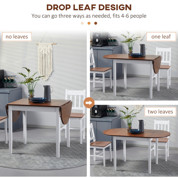 Drop-leaf kitchen table for small spaces, brown