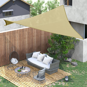 Voile d'ombrage de 12 pieds couleur sable avec protection UV pour patio de jardin, livrée avec sac de rangement