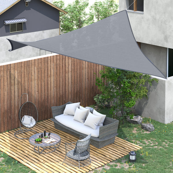 Voile d’ombrage carré gris 3,6 mètres pour terrasse ou jardin, tissu résistant aux UV, avec sac de transport