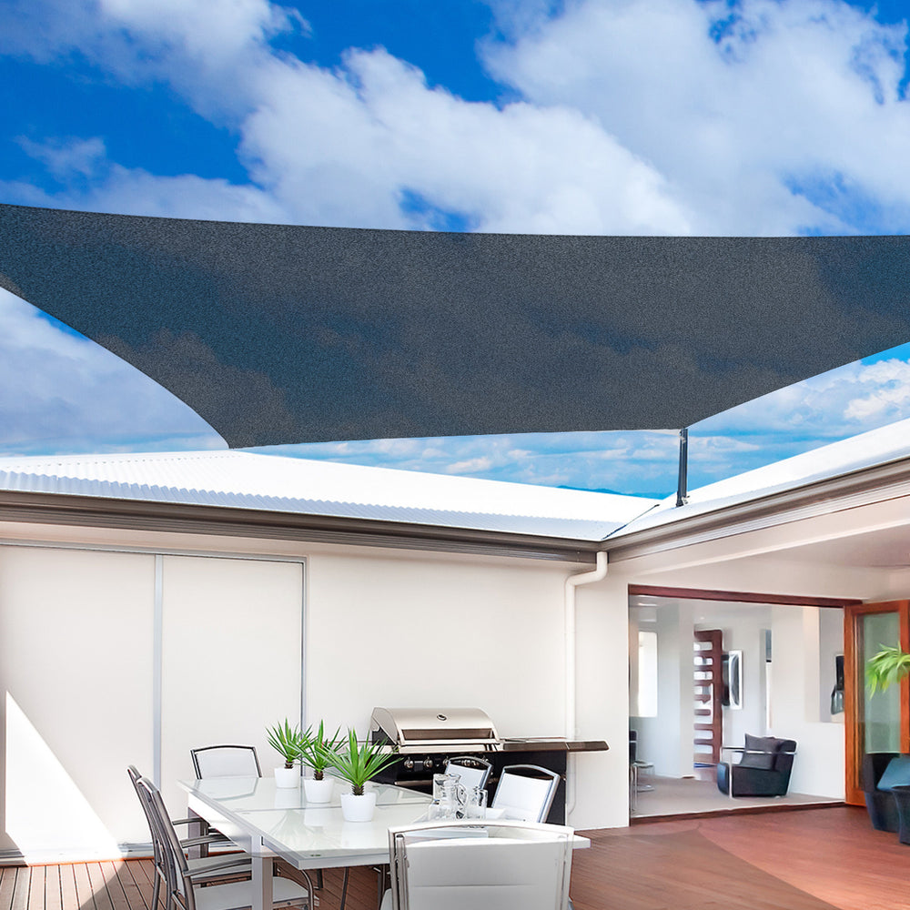 Voile d’ombrage carré 3 x 3 mètres gris avec protection UV, idéal pour jardin ou terrasse, livré avec sac de transport