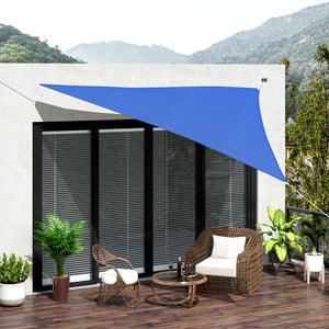 Voile d’ombrage bleu pour jardin ou terrasse, protection solaire anti-UV, livré avec sac de transport pratique