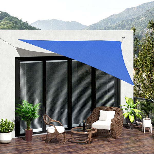 Voile d’ombrage bleu pour jardin ou terrasse, protection solaire anti-UV, livré avec sac de transport pratique