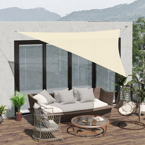 Voile d’ombrage triangulaire de 3 mètres en tissu crème, protection solaire anti-UV pour terrasse, jardin ou balcon