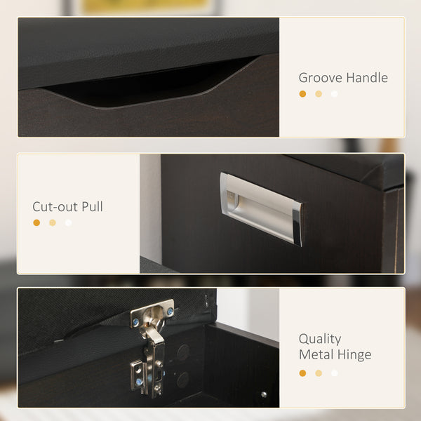 Shoe bench with padded cushion, black