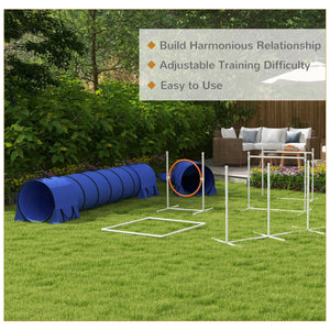 7 Piece Dog Agility Course, Blue