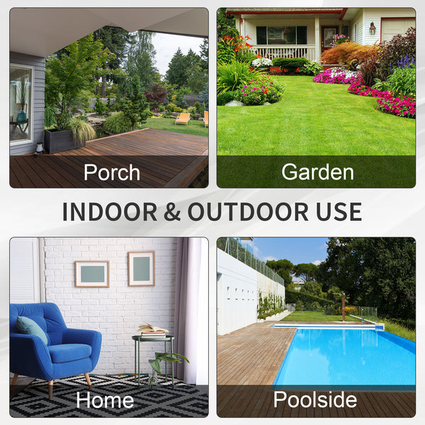 3 Seater Rattan and Wicker Sofa, Outdoor Garden Furniture with Cushion, Cream White