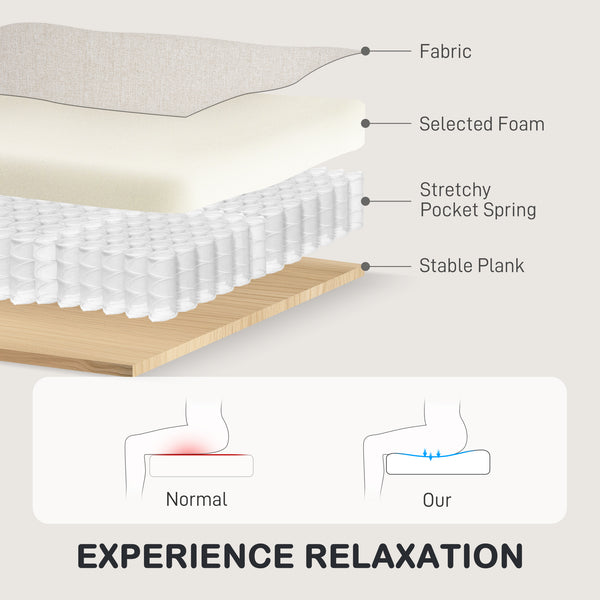 2-seater recliner chair with footrest and split back, cream white