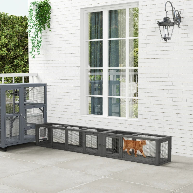 Modular cat tunnel, dark grey