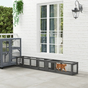 Modular cat tunnel, dark grey