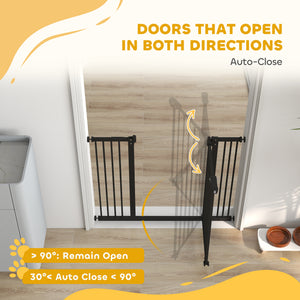 Pet Gate with Door, Black
