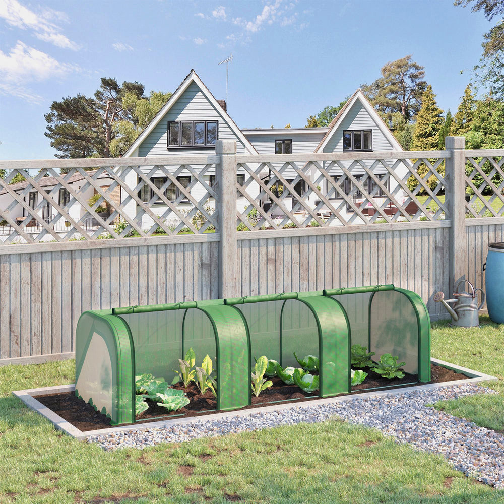 Miniature tunnel greenhouse with polyethylene cover