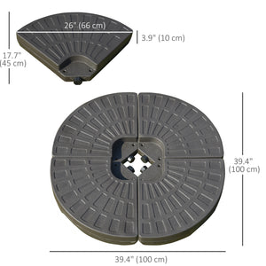 4-piece offset parasol base with carrying handles 
