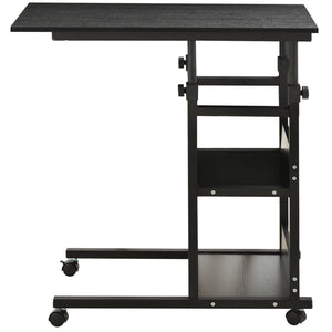 Height Adjustable Mobile Standing Desk with Casters, Black