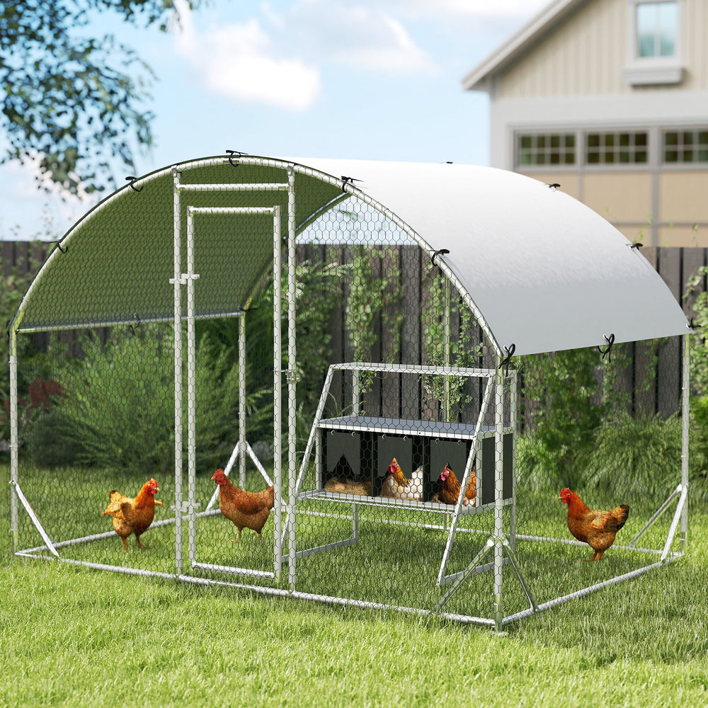 3 Compartments Nesting Boxes for Chickens with Privacy Curtains, Standing Perches, Up to 6-12 Hens