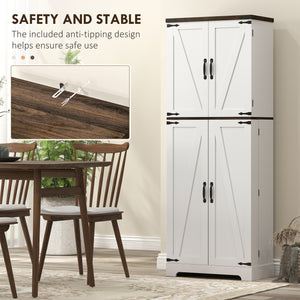 162cm High Storage Cabinet with Spice Racks, White