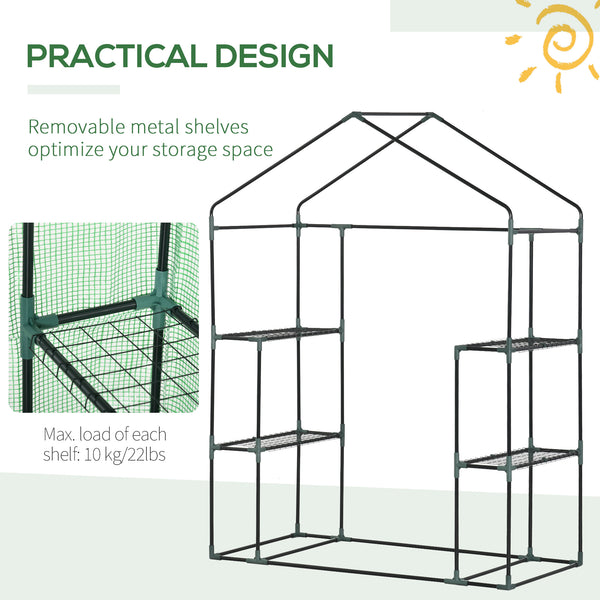 Portable garden greenhouse with 4 shelves