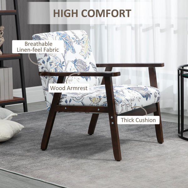 Modern accent chairs with upholstered seat, floral pattern