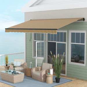 13 x 9.8 ft retractable blind, amber and dark gray 