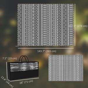 Outdoor Rug with USB Lights, Reversible, with Carry Bag, 3.66 m x 2.74 m