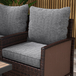 Replacement Patio Chair Cushions with Back, Set of 4, Gray