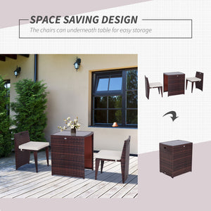 3-piece outdoor dining set in woven resin