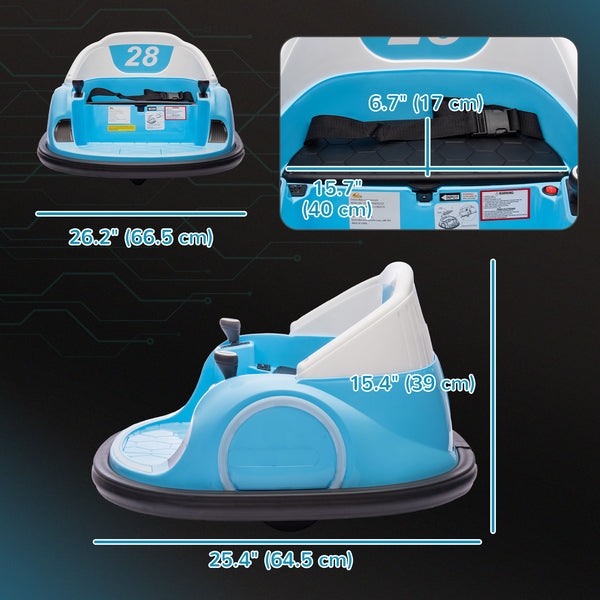 12V Bumper Car with Remote Control, Light Blue