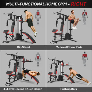 Multi-functional weight bench with abdominal bench