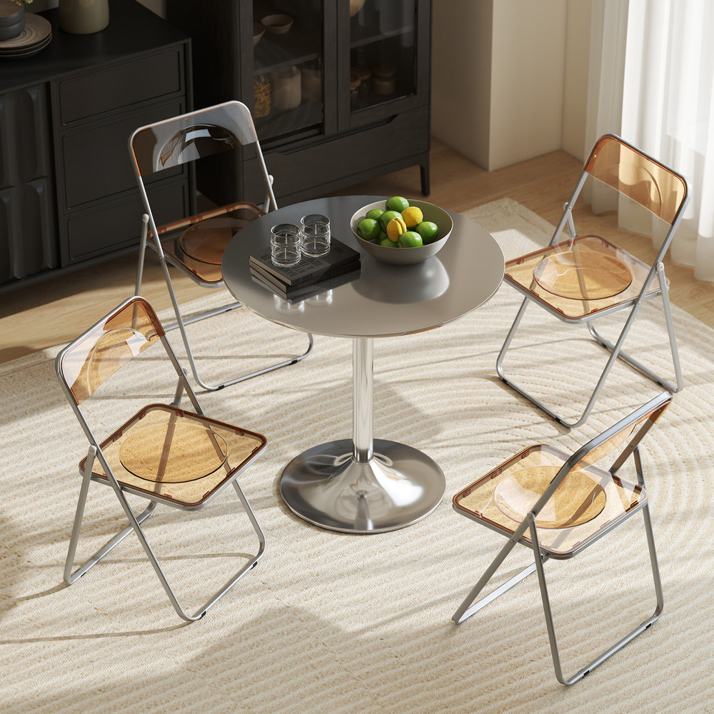 Set of 4 transparent acrylic folding chairs