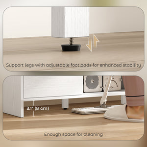 TV stand for TVs up to 55 inches with 2 cupboards and 2 shelves, white