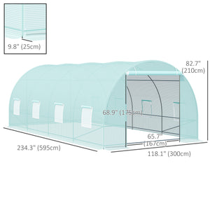 20 x 10 x 7 ft Heavy Duty Outdoor Walk-In Greenhouse