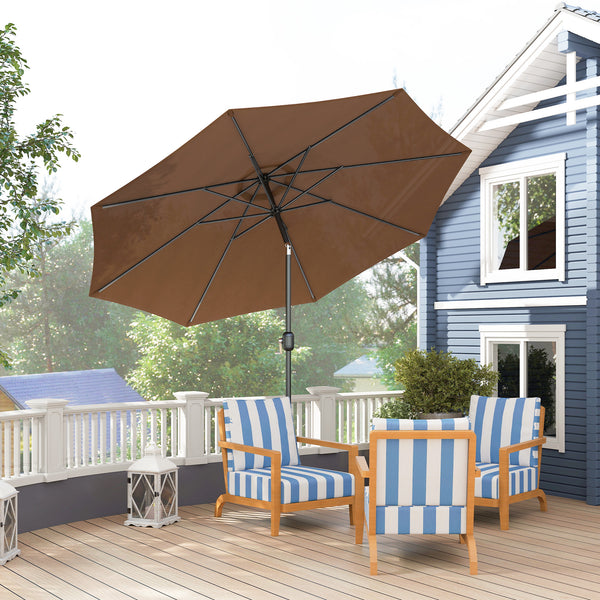 9.7-foot round umbrella with crank and tilt, cafe
