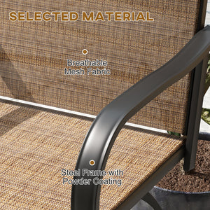 Set of 2 outdoor bar stools, brown