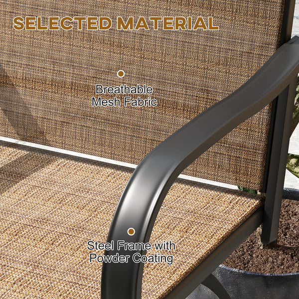 Set of 2 outdoor bar stools, brown