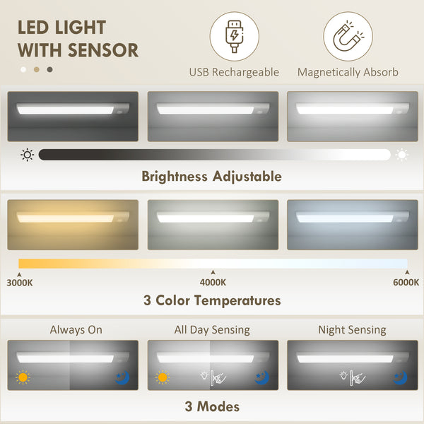 Storage unit with LED lighting and spice shelves, gray