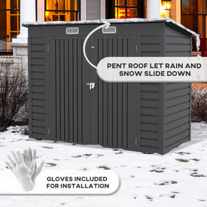 Grey galvanized garden shed with double door and 2 vents