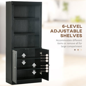 Kitchen sideboard with adjustable shelves, black