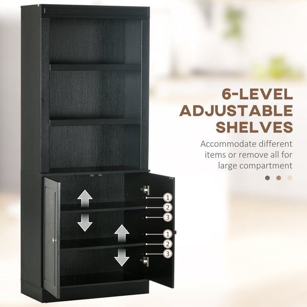 Kitchen sideboard with adjustable shelves, black