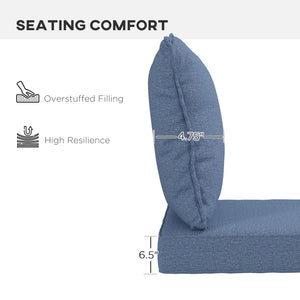 Set of 4 replacement patio chair cushions, blue
