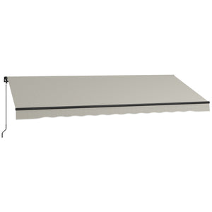 15' x 10' Retractable Awning, 280gsm UV Resistant Sunshade Shelter, for Deck, Balcony, Yard, Light Grey