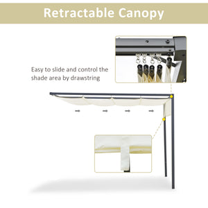 10 x 10 pergola with retractable awning, cream white