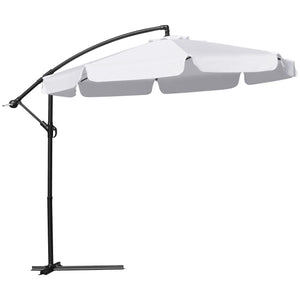 9-foot cantilever parasol with easy tilt adjustment, white