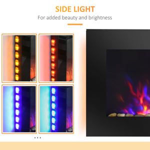 91 cm 750/1500 W wall-mounted electric fireplace, black 