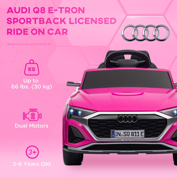 Licensed Audi Q8 Etron Sportback 12V, Pink