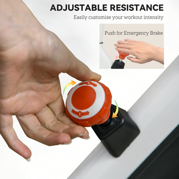 Adjustable Upright Exercise Bike with LCD Display, Adjustable Resistance, White