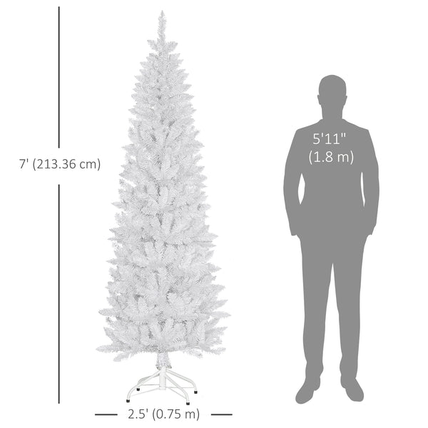7ft Tall White Artificial Christmas Tree