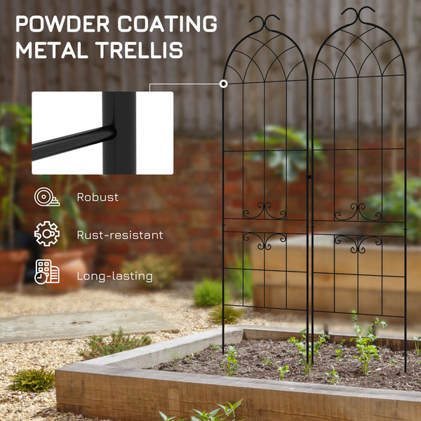 Set of 2 garden trellises for climbing plants